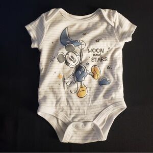 Disney Baby Moon & Stars Striped Short Sleeve One‎ Piece 3-6M